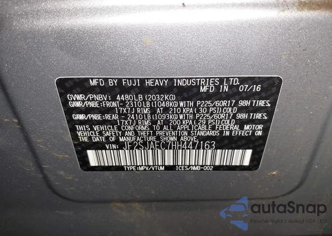 JF2SJAEC7HH447163: 43985330