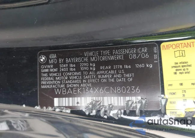 WBAEK134X6CN80236: 43985377