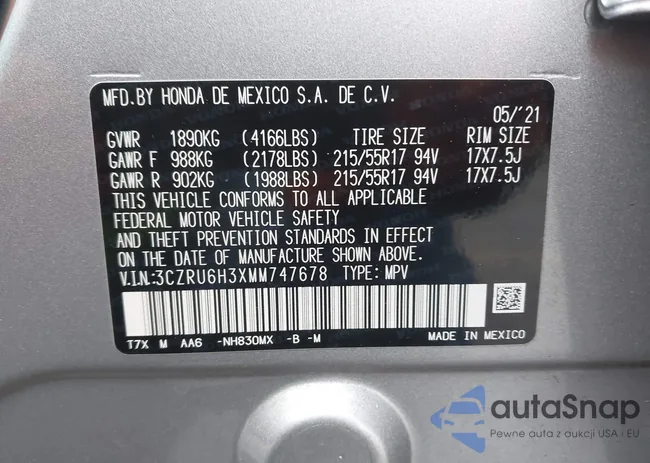 3CZRU6H3XMM747678: 43985387