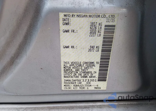 1N4AL3AP3GC123301: 43985445