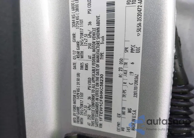 1FTEW1CF8HKC58230: 43985469