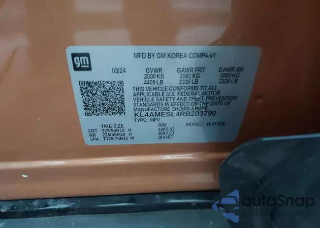 KL4AMESL4RB203790: 43985472