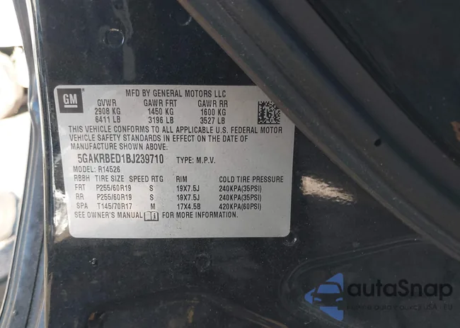 5GAKRBED1BJ239710: 43985475