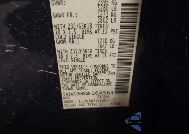 5N1AZ2MH8GN164563: 43985538