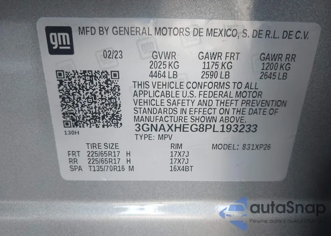 3GNAXHEG8PL193233: 43985540