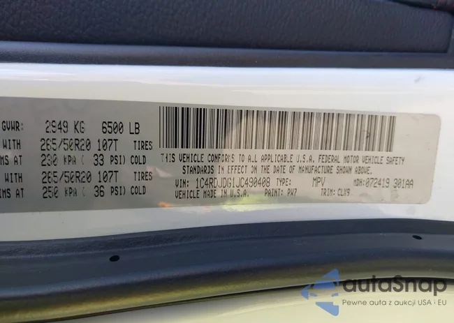 1C4RDJDG1JC490408: 43985555