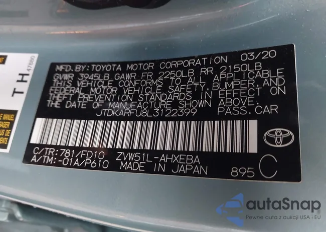 JTDKARFU8L3122399: 43985560