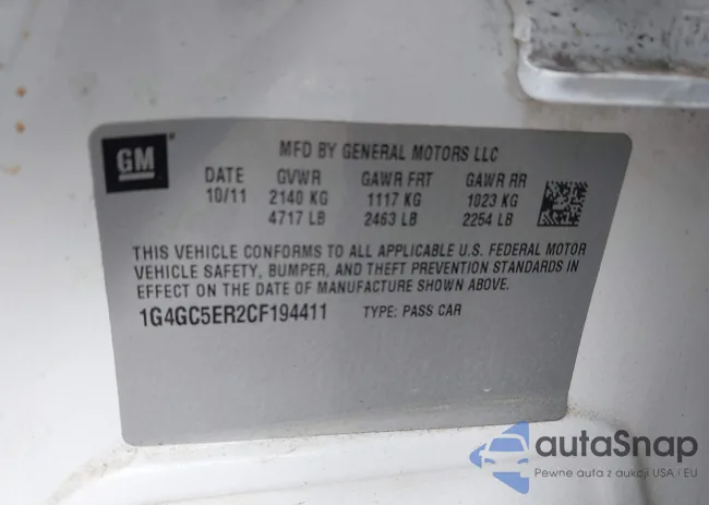 1G4GC5ER2CF194411: 43985620