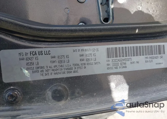 2C3CCAGG2HH553273: 43985637