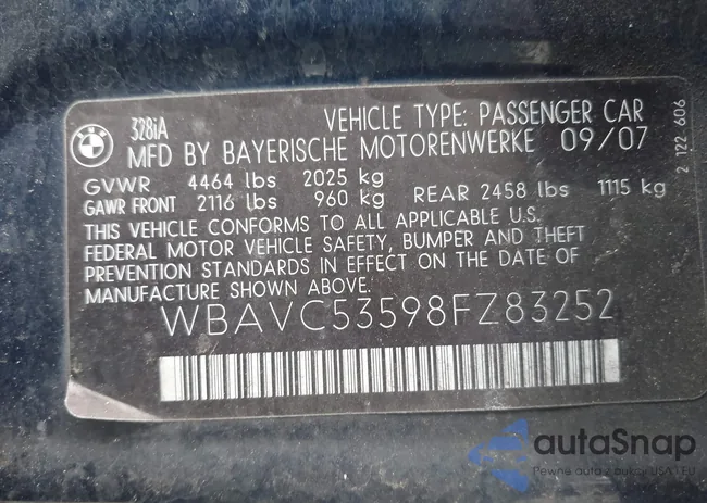 WBAVC53598FZ83252: 43985639