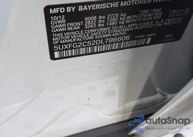 5UXFG2C52DL786606: 43985642