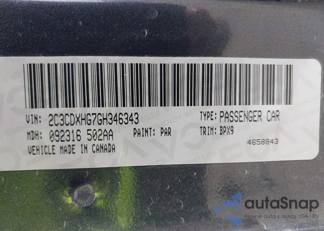 2C3CDXHG7GH346343: 43986785