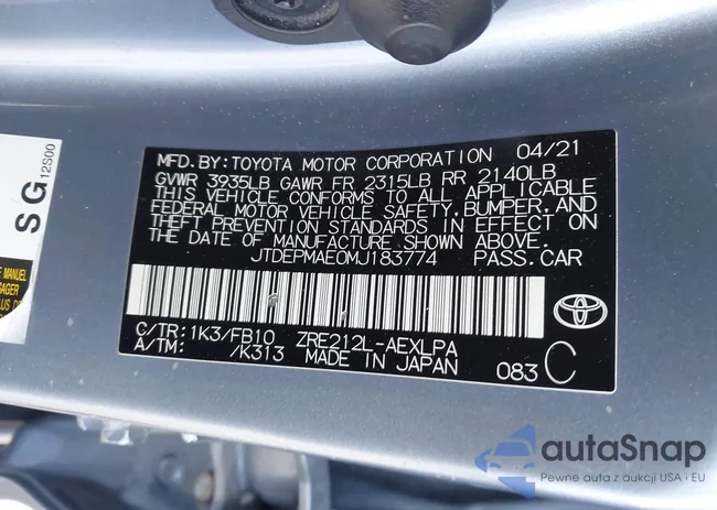 JTDEPMAE0MJ183774: 43986826