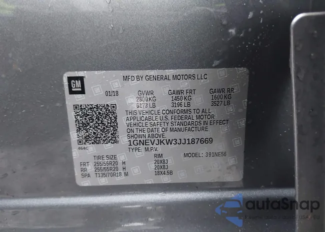 1GNEVJKW3JJ187669: 43987139