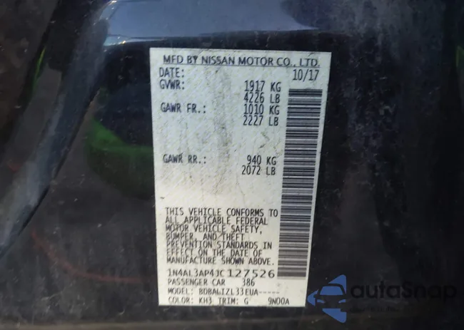 1N4AL3AP4JC127526: 43987140