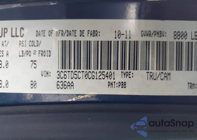 3C6TD5CT0CG125401: 43987281