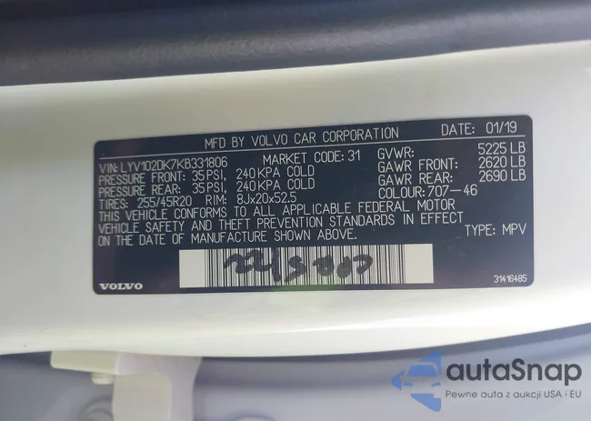 LYV102DK7KB331806: 43986496