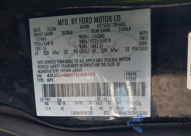 4M2EU48807UJ05453: 43986532