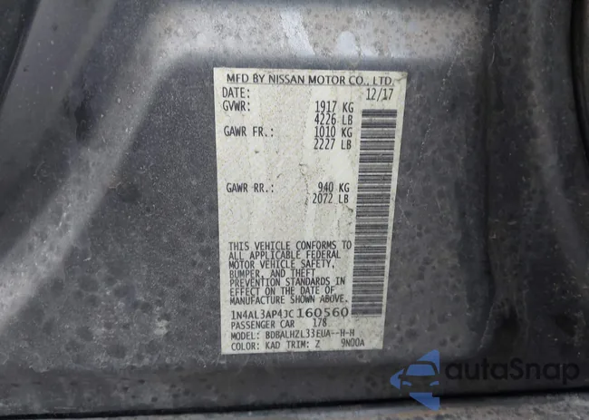 1N4AL3AP4JC160560: 43986637