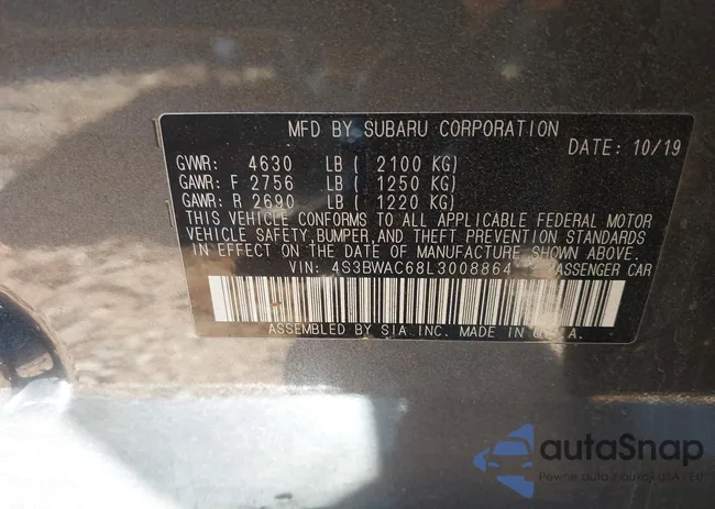 4S3BWAC68L3008864: 43987713