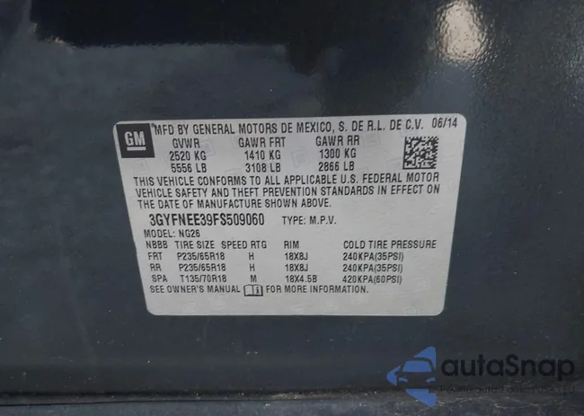 3GYFNEE39FS509060: 43987766