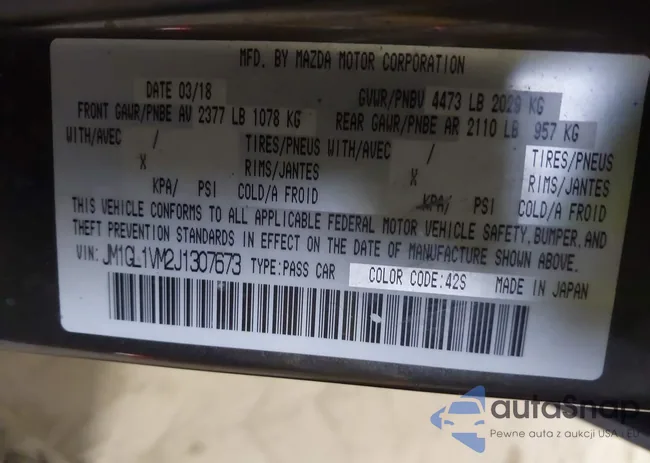 JM1GL1VM2J1307673: 43987855