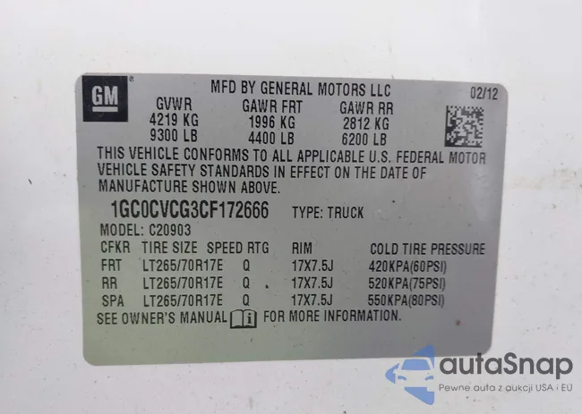 1GC0CVCG3CF172666: 43987908