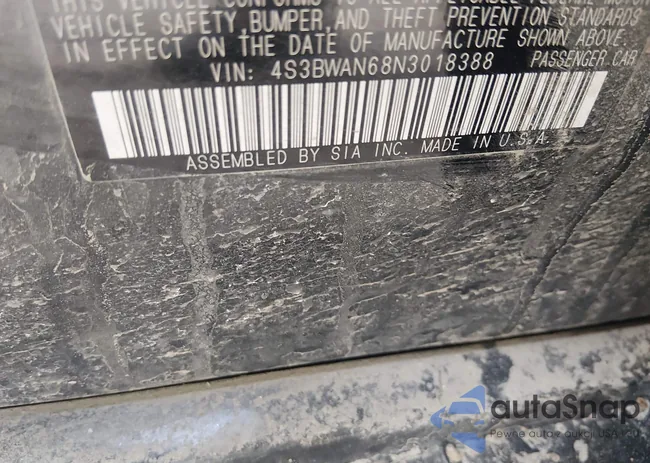 4S3BWAN68N3018388: 43987923