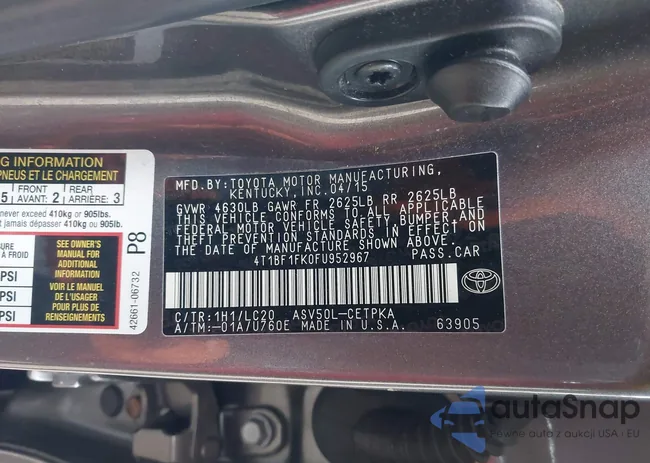 4T1BF1FK0FU952967: 43987973