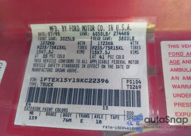 1FTEX15Y1SKC22396: 43987997