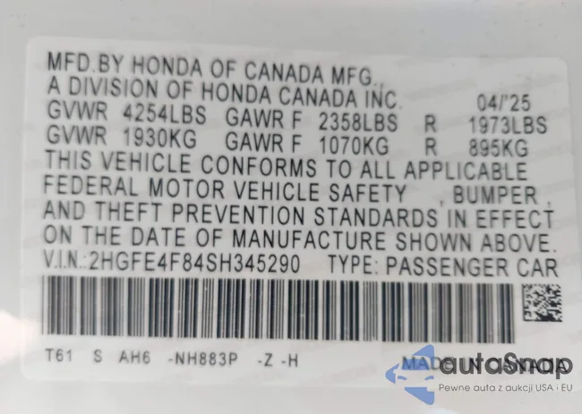 2HGFE4F84SH345290: 43988034