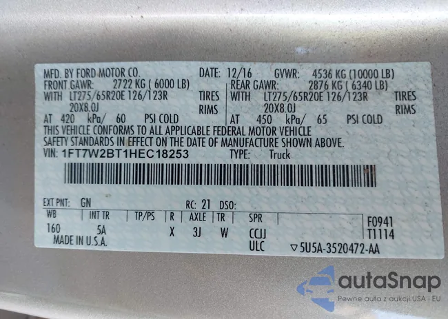 1FT7W2BT1HEC18253: 43988051