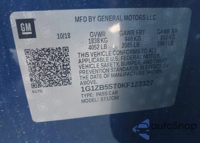 1G1ZB5ST0KF123327: 43988211