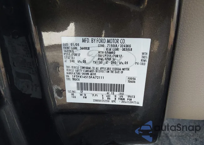 1FTPX14515FA72111: 43988259