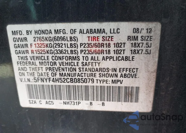 5FNYF4H52CB085079: 43988282