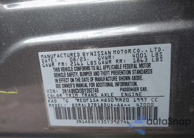 3N1AB8CV3SY392746: 43987323