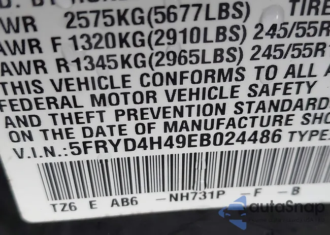 5FRYD4H49EB024486: 43987352