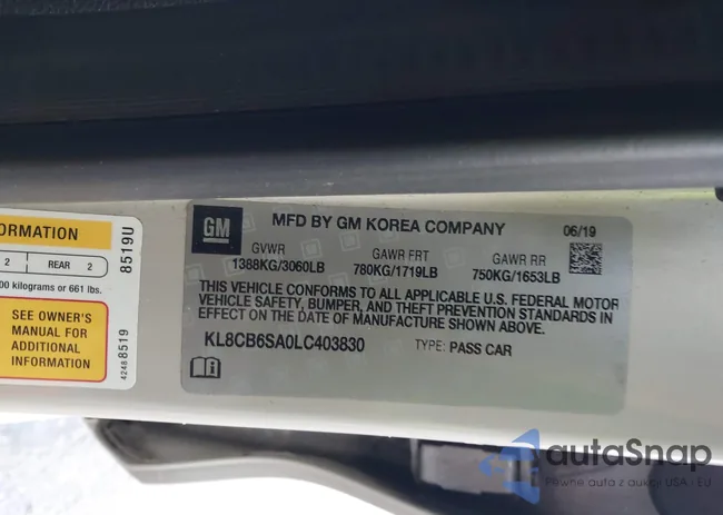 KL8CB6SA0LC403830: 43987637