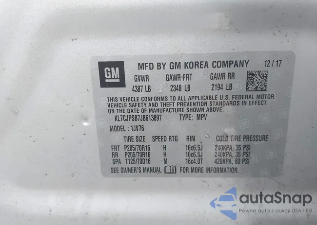 KL7CJPSB7JB613897: 43987658