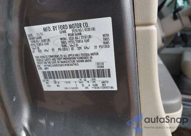 1FMCU0DG2CKB30763: 43988693