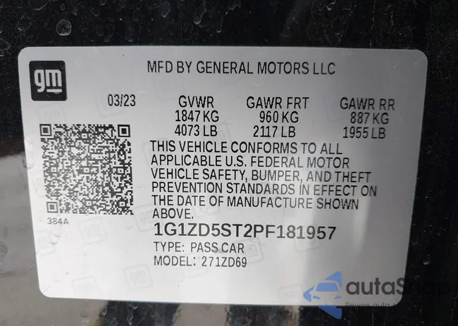 1G1ZD5ST2PF181957: 43988996