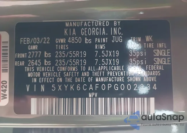 5XYK6CAF0PG002234: 43989176