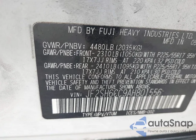 JF2SH6CC9AH801556: 43989219