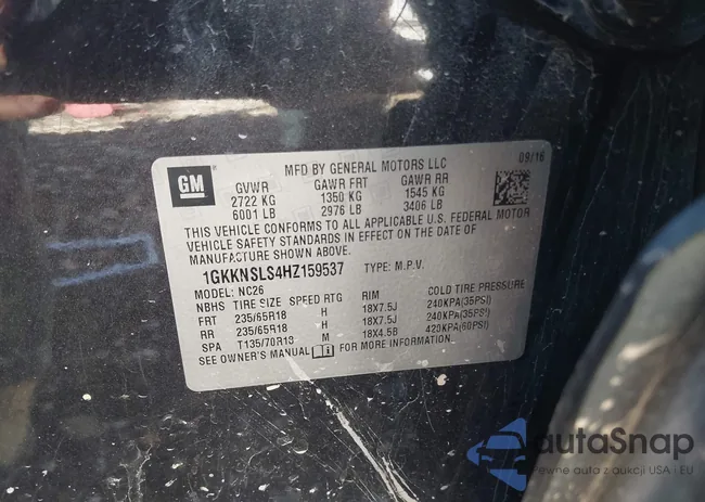 1GKKNSLS4HZ159537: 43989234