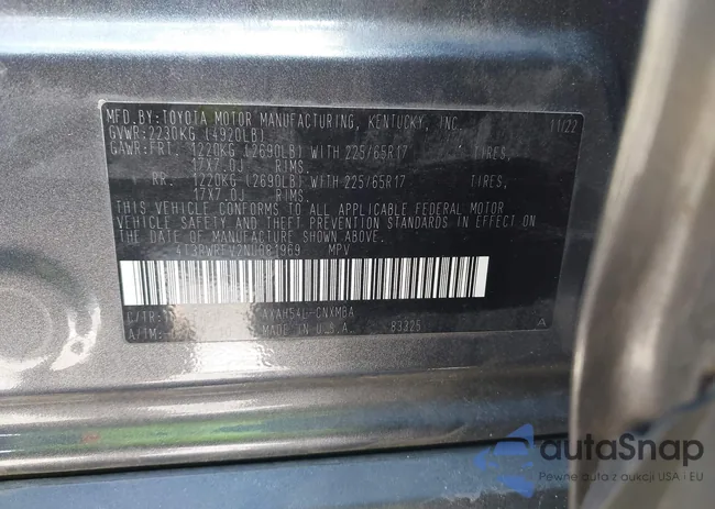 4T3RWRFV2NU081969: 43988319