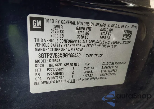 3GTP2VE3XBG108438: 43988454