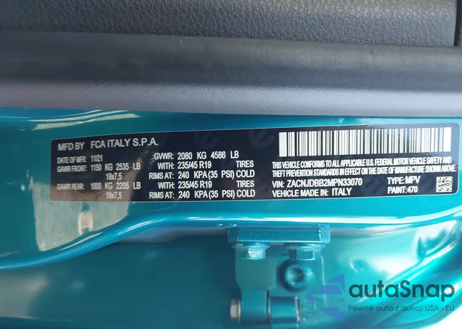 ZACNJDBB2MPN33070: 43988644