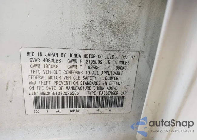 JHMCM56107C026586: 43988652