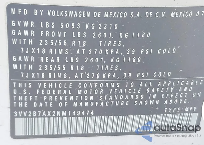 3VV2B7AX2NM149474: 43989834