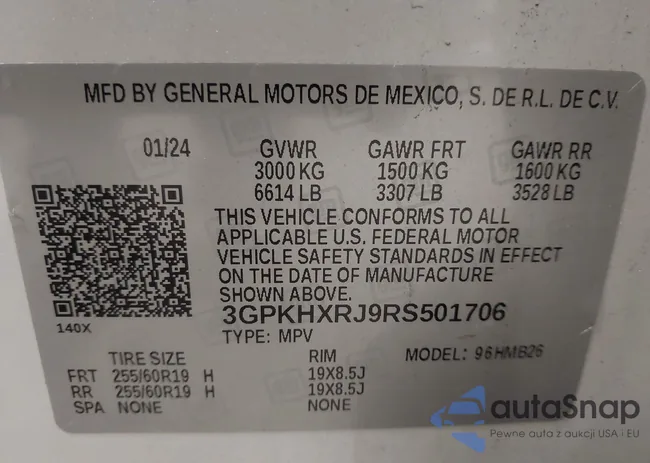 3GPKHXRJ9RS501706: 43989909